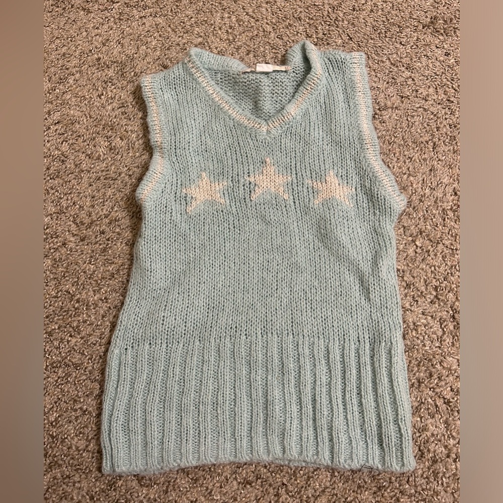 Kimchi Blue Urban Outfitters Women's S Jones Star Sparkly Printed Sweater Vest